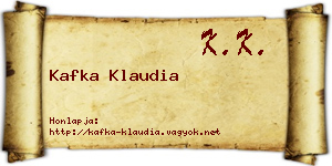Kafka Klaudia névjegykártya